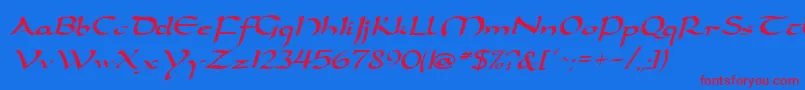 DarwyckeRegular Font – Red Fonts on Blue Background