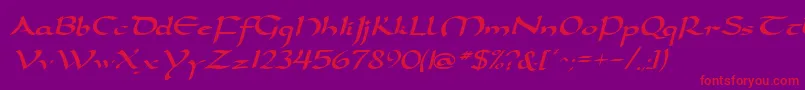 DarwyckeRegular Font – Red Fonts on Purple Background