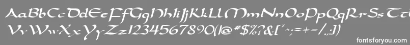 DarwyckeRegular-fontti – valkoiset fontit harmaalla taustalla