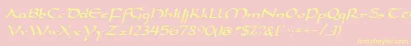 DarwyckeRegular-Schriftart – Gelbe Schriften auf rosa Hintergrund