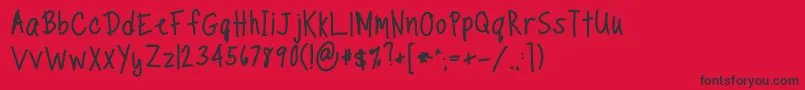 TippytoesBold Font – Black Fonts on Red Background