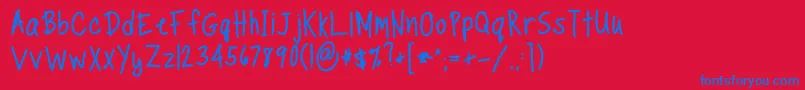 TippytoesBold Font – Blue Fonts on Red Background