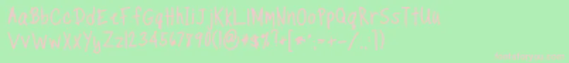 Fonte TippytoesBold – fontes rosa em um fundo verde