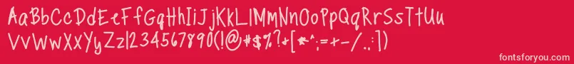 TippytoesBold Font – Pink Fonts on Red Background