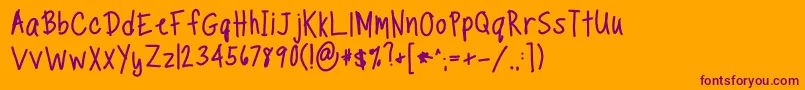 Шрифт TippytoesBold – фиолетовые шрифты на оранжевом фоне