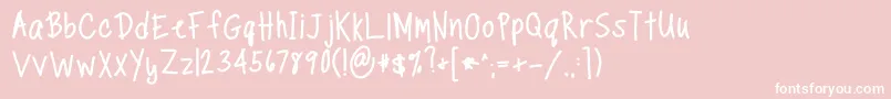 TippytoesBold Font – White Fonts on Pink Background