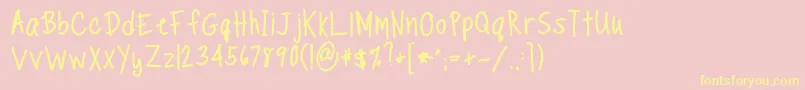 TippytoesBold Font – Yellow Fonts on Pink Background