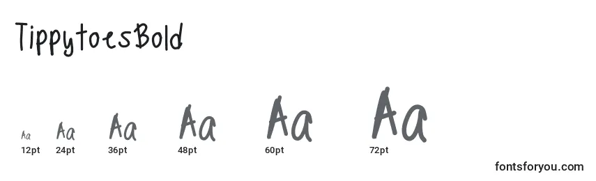 TippytoesBold Font Sizes