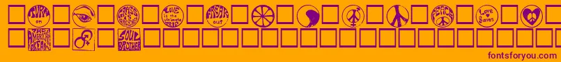 Hippystamp Font – Purple Fonts on Orange Background
