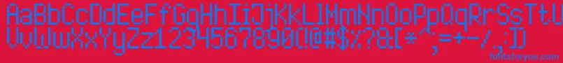 HighPixel7 Font – Blue Fonts on Red Background