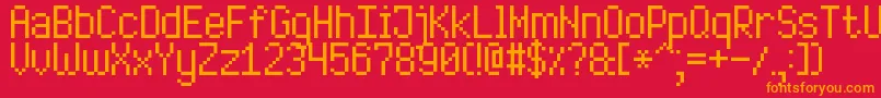 HighPixel7 Font – Orange Fonts on Red Background