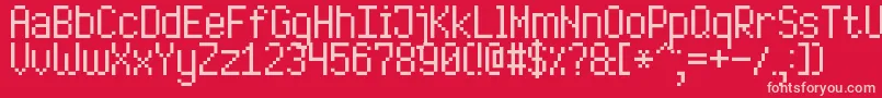 HighPixel7 Font – Pink Fonts on Red Background