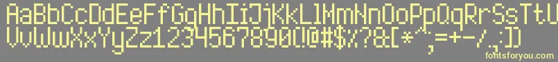 HighPixel7 Font – Yellow Fonts on Gray Background