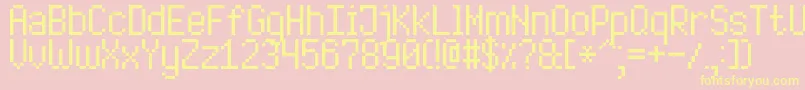 Шрифт HighPixel7 – жёлтые шрифты на розовом фоне