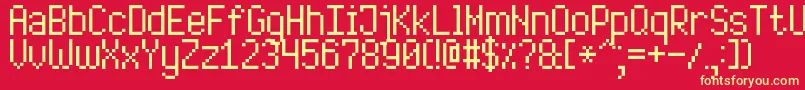 HighPixel7 Font – Yellow Fonts on Red Background