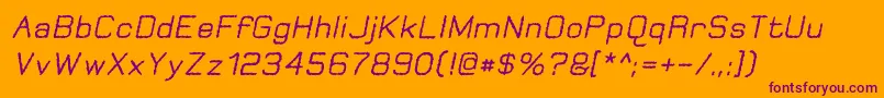 JungleBurnoutOblique Font – Purple Fonts on Orange Background