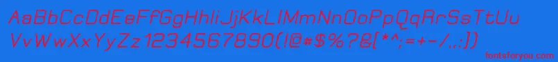 フォントJungleBurnoutOblique – 赤い文字の青い背景