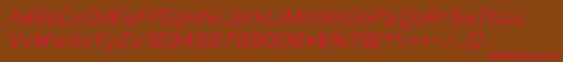フォントJungleBurnoutOblique – 赤い文字が茶色の背景にあります。