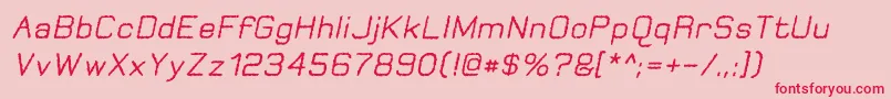 JungleBurnoutOblique-Schriftart – Rote Schriften auf rosa Hintergrund