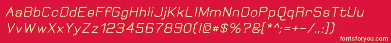 フォントJungleBurnoutOblique – 黄色の文字、赤い背景