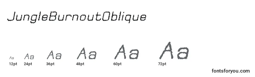 Größen der Schriftart JungleBurnoutOblique (95082)