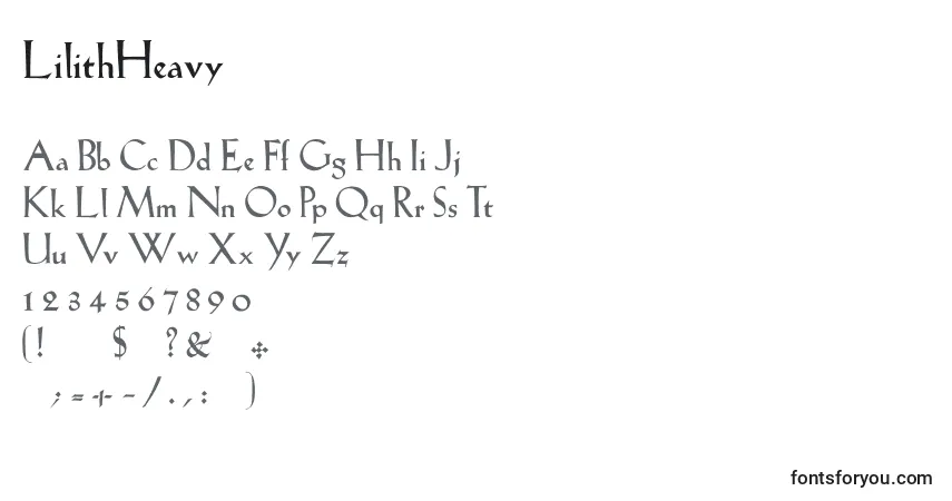 Шрифт LilithHeavy – алфавит, цифры, специальные символы