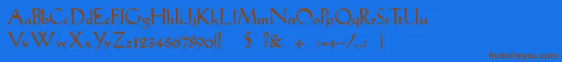 LilithHeavy Font – Brown Fonts on Blue Background