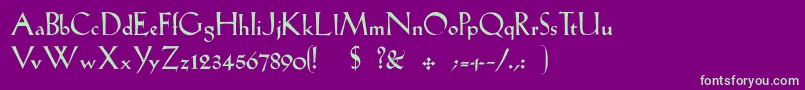 LilithHeavy Font – Green Fonts on Purple Background