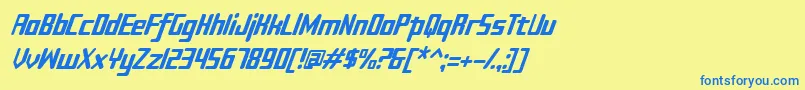 Sujetaitalic Font – Blue Fonts on Yellow Background