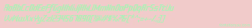 Sujetaitalic-Schriftart – Grüne Schriften auf rosa Hintergrund