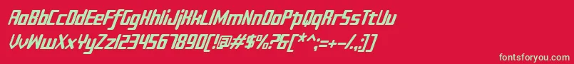 フォントSujetaitalic – 赤い背景に緑の文字