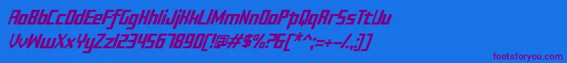 Sujetaitalic Font – Purple Fonts on Blue Background