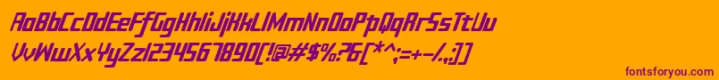 Sujetaitalic Font – Purple Fonts on Orange Background