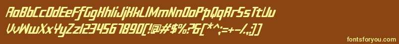 Fonte Sujetaitalic – fontes amarelas em um fundo marrom