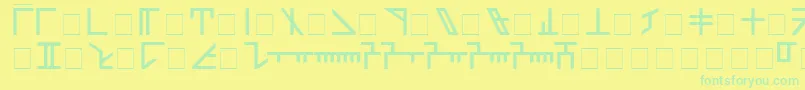 Dethek Font – Green Fonts on Yellow Background