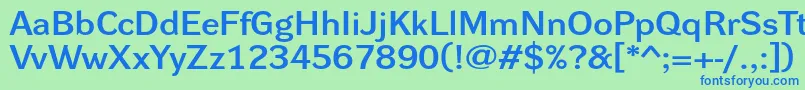 Dynagroteskdxe Font – Blue Fonts on Green Background