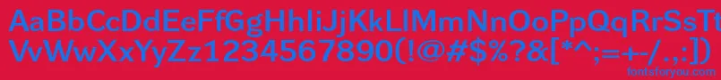 Dynagroteskdxe Font – Blue Fonts on Red Background