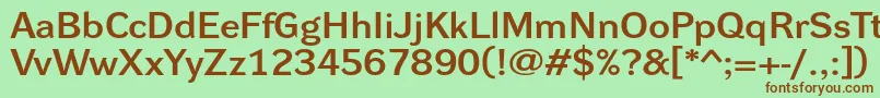 Dynagroteskdxe-fontti – ruskeat fontit vihreällä taustalla