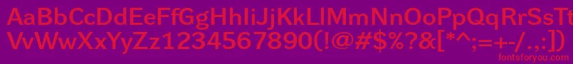 Dynagroteskdxe Font – Red Fonts on Purple Background