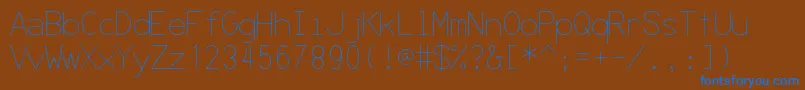 Secrcode-Schriftart – Blaue Schriften auf braunem Hintergrund