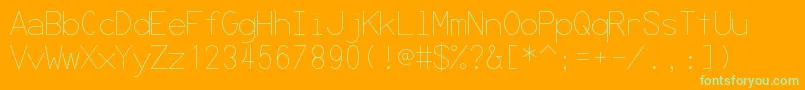 Secrcode-Schriftart – Grüne Schriften auf orangefarbenem Hintergrund