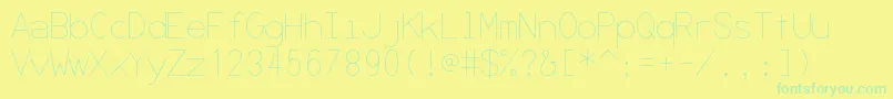 Secrcode-Schriftart – Grüne Schriften auf gelbem Hintergrund