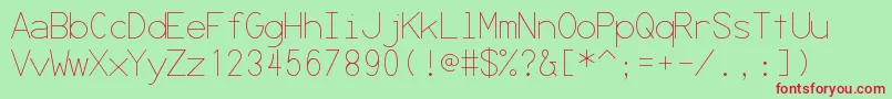 フォントSecrcode – 赤い文字の緑の背景