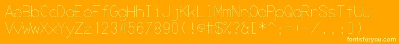 Secrcode-Schriftart – Gelbe Schriften auf orangefarbenem Hintergrund