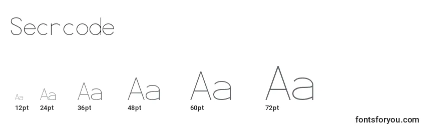 Secrcode Font Sizes