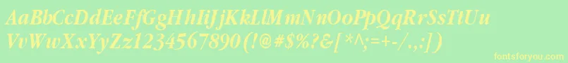 ClassicRussianBoldItalic Font – Yellow Fonts on Green Background