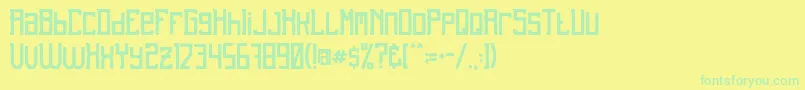 UnrealRough-fontti – vihreät fontit keltaisella taustalla