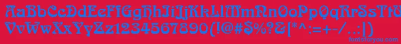 ArnoldBocklinc Font – Blue Fonts on Red Background