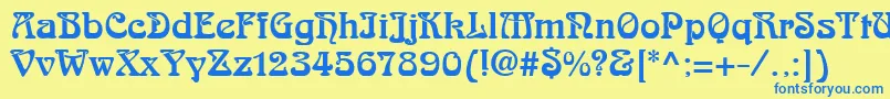 ArnoldBocklinc Font – Blue Fonts on Yellow Background