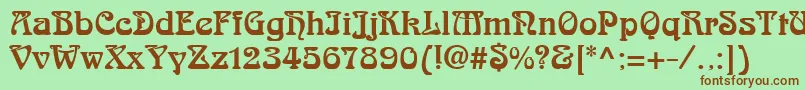 フォントArnoldBocklinc – 緑の背景に茶色のフォント